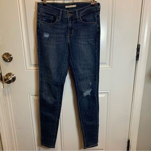 Levi's 710 Super Skinny Ripped Distressed Women's Jeans Size 27 Blue